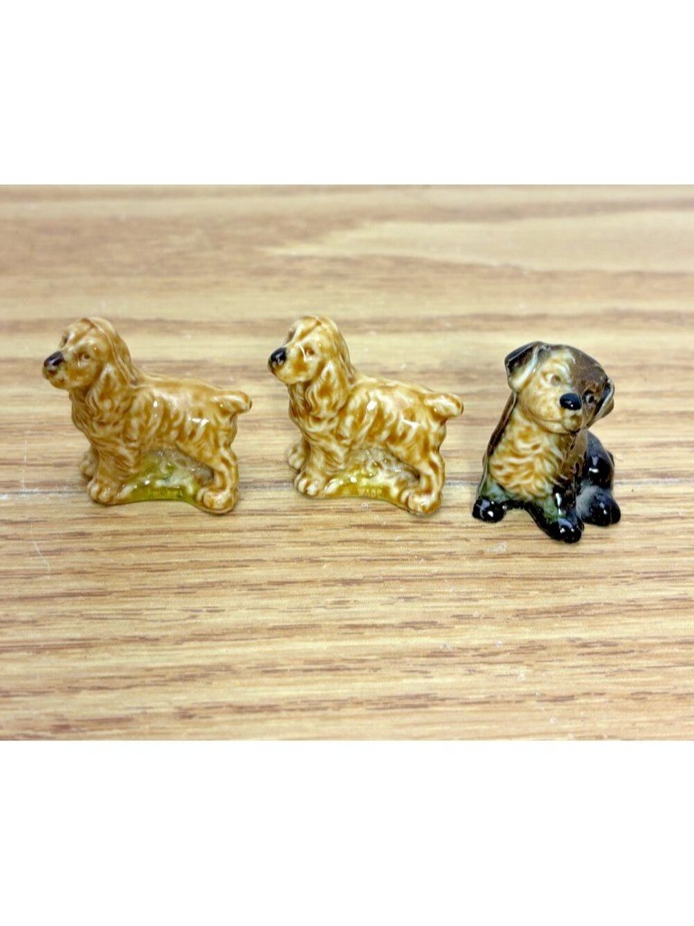 Lot 3 Wade Whimsies Puppy Dog Figurines England Mini Porcelain Vintage
